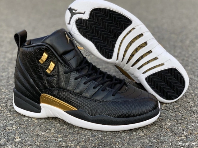 One Kick 'Reptile' Metallic AO6068-007 Air Jordan Retro 12 Gold-White Black 0725